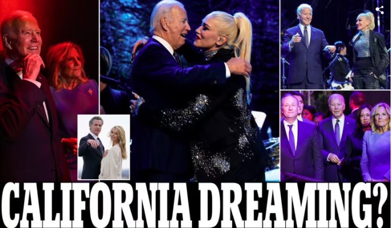 Biden kisses Gwen Stefani, at the California