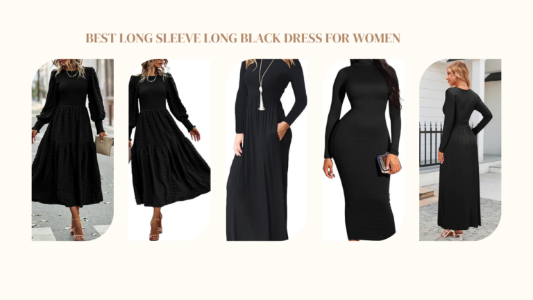 5 best long sleeve long black dress for women