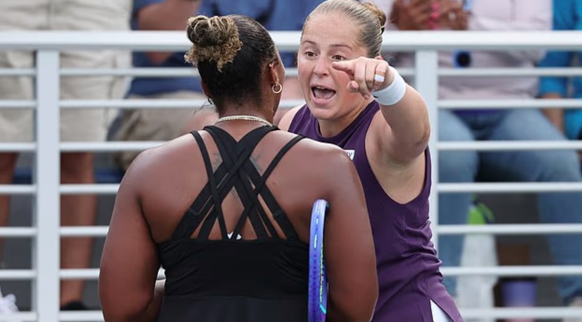 Taylor Townsend celebrates a point at the US Open