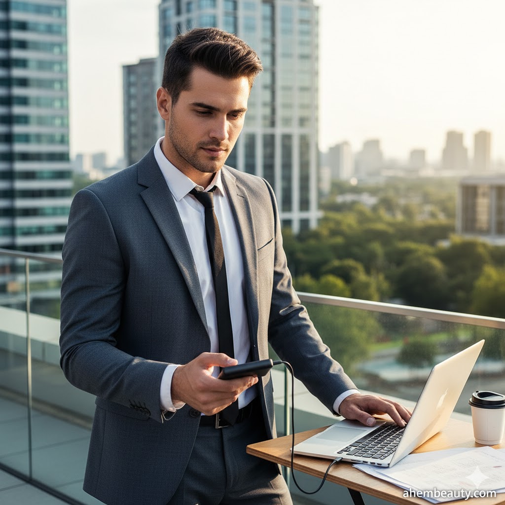 Best Power Banks With Built-In Cables, AI-generated editorial image for illustrative purposes.