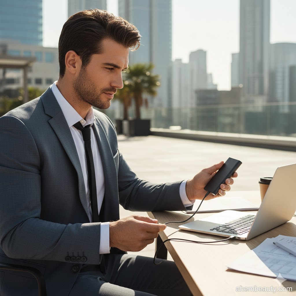 Best Power Banks With Built-In Cables, AI-generated editorial image for illustrative purposes.