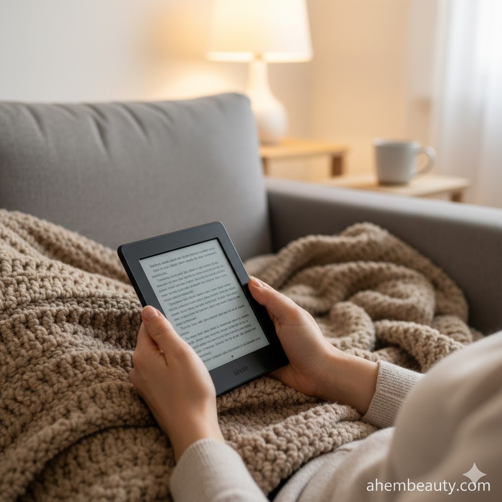 Best Birthday Gift Ideas for Women Who Have Everything — Kindle Paperwhite Signature Edition 32GB in Metallic Black on a warm beige desk with tea and notebook; US-UK-Canada audience focus