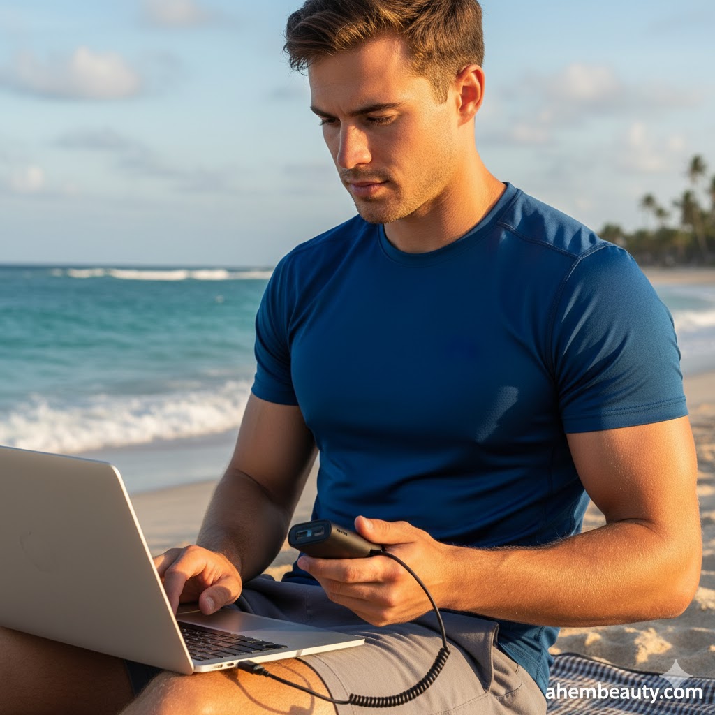 Best Power Banks With Built-In Cables, AI-generated editorial image for illustrative purposes.