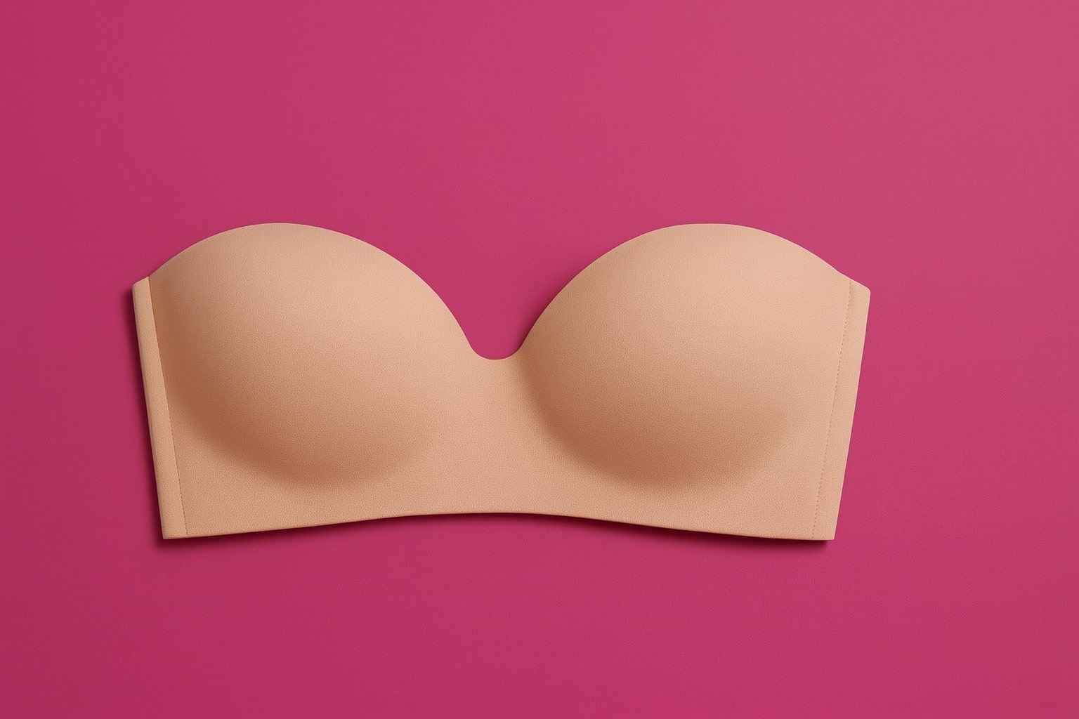 Lineup of seamless strapless bras with silicone grip, molded cups, convertible straps, and longline styles arranged on a satin dress — event-ready palette — AhemBeauty feature image