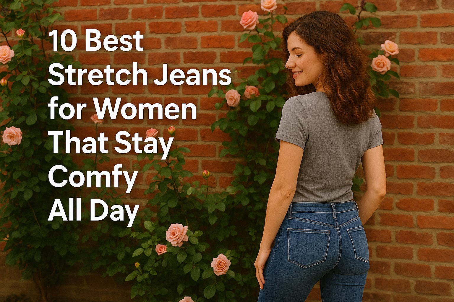 10 Best Stretch Jeans for Women That Stay Comfy All Day, AI-generated editorial image for illustrative purposes.