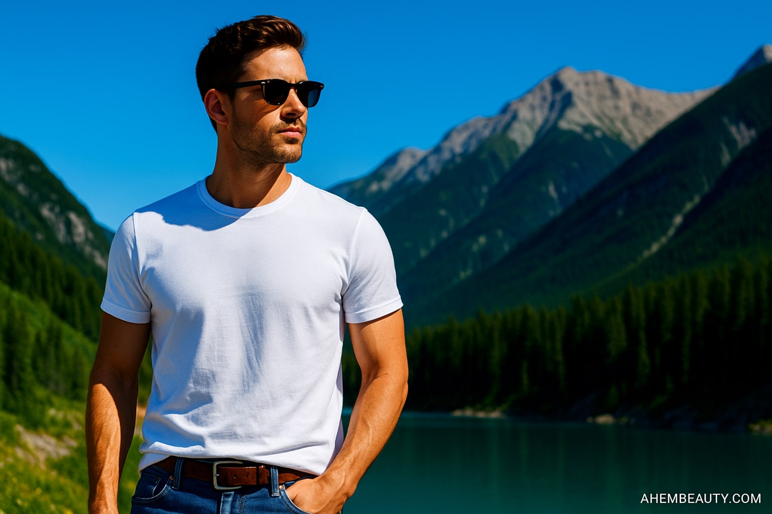 Best White T-Shirts for Men That Always Look Good, AI-generated editorial image for illustrative purposes.