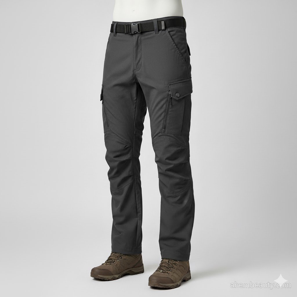 Best Budget Waterproof Hiking Pants for Men Under $100 — CQR tactical ripstop cargo pants with multi-pocket layout; light water resistance; US UK Canada campers, anglers, hikers; blue theme #0000D1