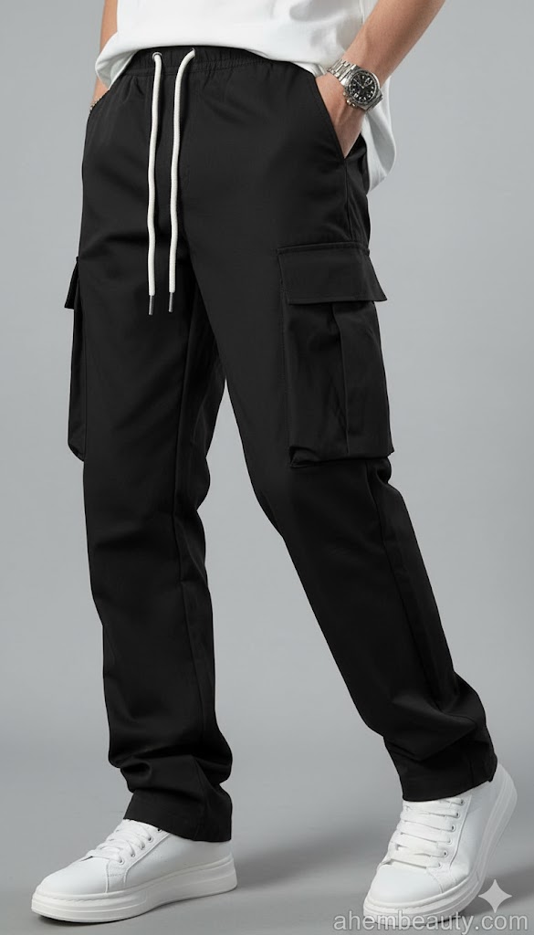 Best Budget Waterproof Hiking Pants for Men Under $100 — Comdecevis men’s casual cargo jogger-style pants with drawstring waist and multi pockets; city-to-trail everyday wear; theme #0000D1