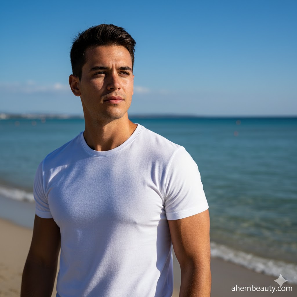 Best White T-Shirts For Men That Always Look Good, AI-generated editorial image for illustrative purposes.