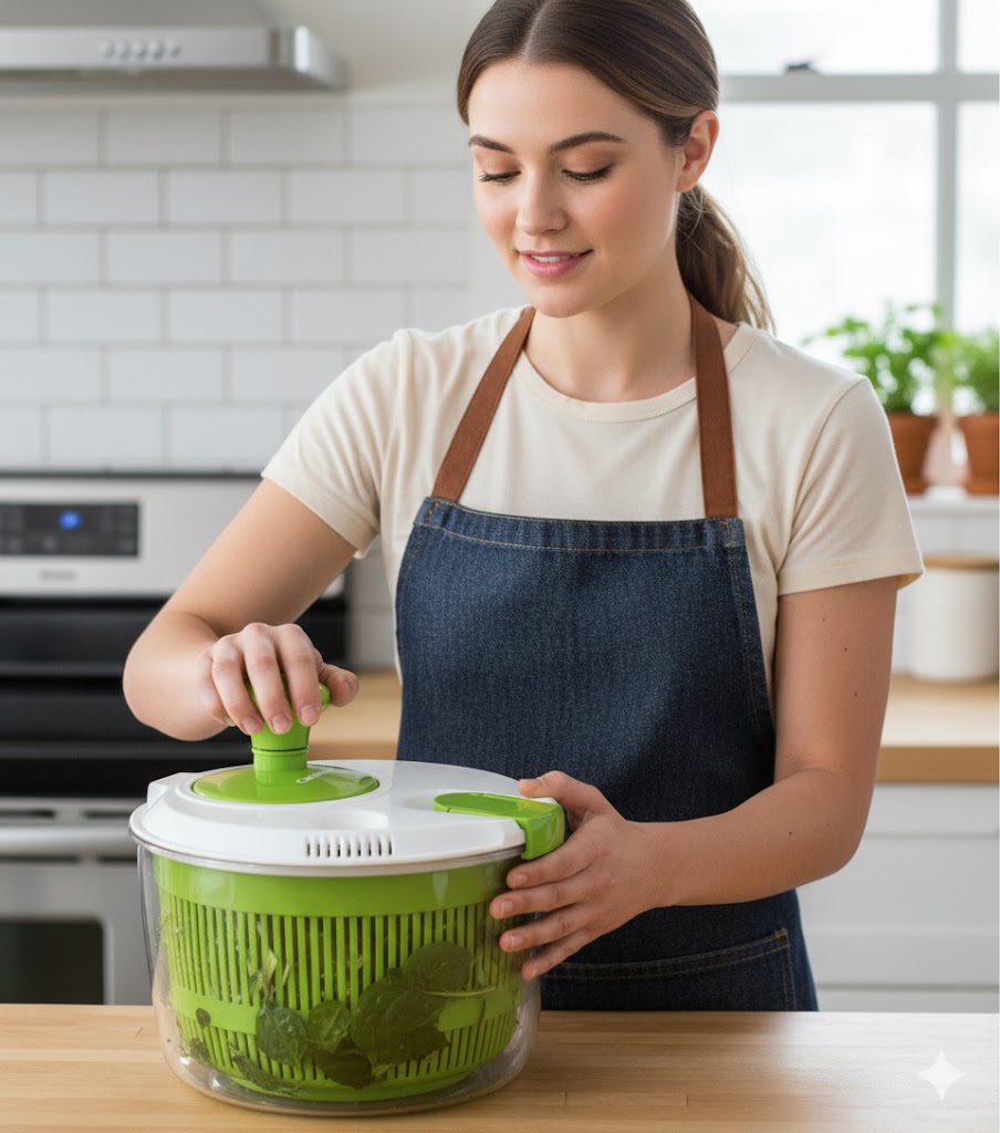 Best Salad Spinners For Crisp Dry Greens, AI-generated editorial image for illustrative purposes.