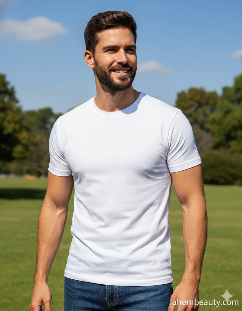 Best White T-Shirts For Men That Always Look Good, AI-generated editorial image for illustrative purposes.