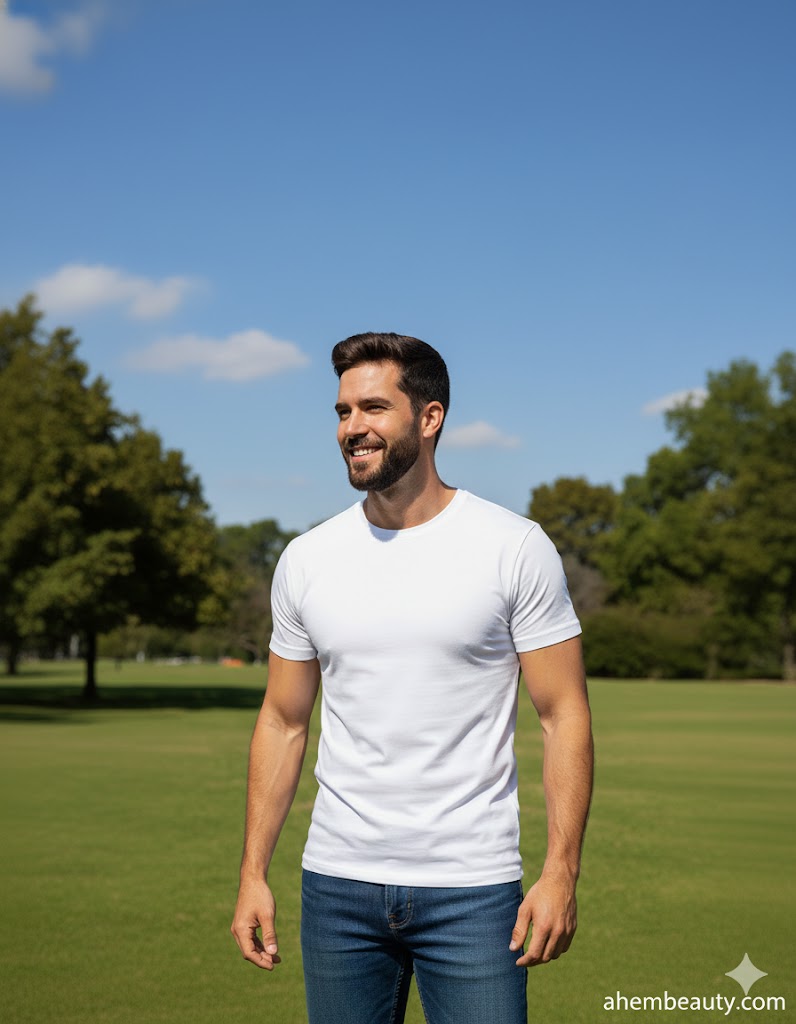 Best White T-Shirts For Men That Always Look Good, AI-generated editorial image for illustrative purposes.