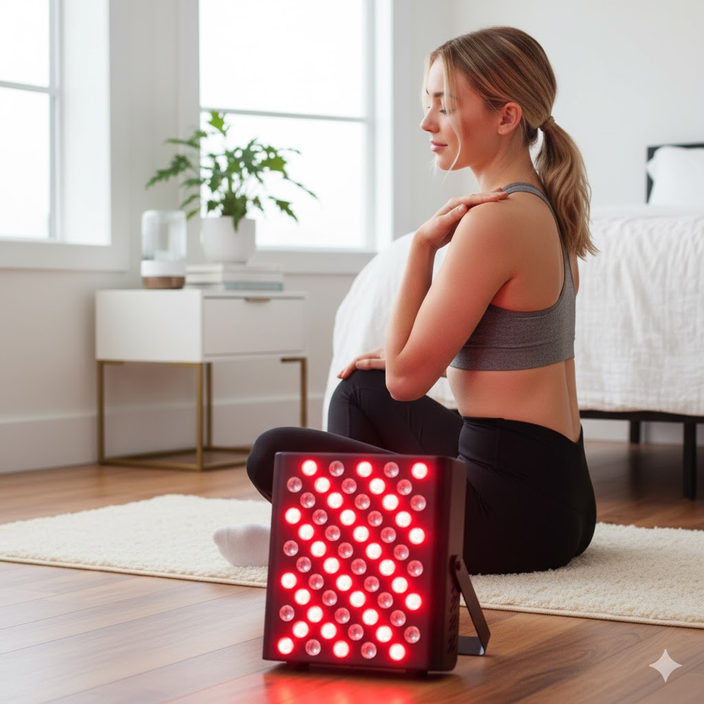 Best Red Light Therapy Panels, AI-generated editorial image for illustrative purposes.