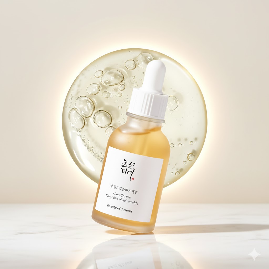 Best Korean Serums For Glowing Skin — Niacinamide Hydrating Facial Soothing Moisturizer shown after serum in a simple morning routine