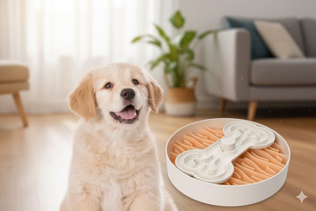Best Slow Feed Dog Bowls For Healthy, Happy Mealtime, AI-generated editorial image for illustrative purposes.