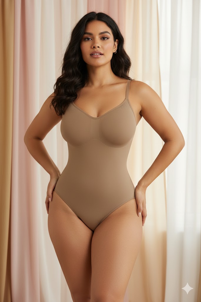 Best Shapewear For Women — SHAPERX women’s shapewear bodysuit close-up of knit zones, breathable mesh, and strap hardware; AhemBeauty F54927 theme