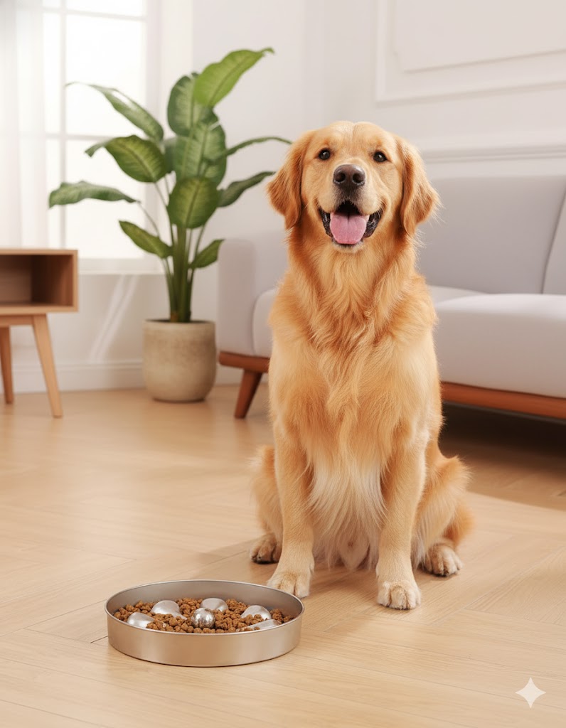 Best Slow Feed Dog Bowls For Healthy, Happy Mealtime, AI-generated editorial image for illustrative purposes.