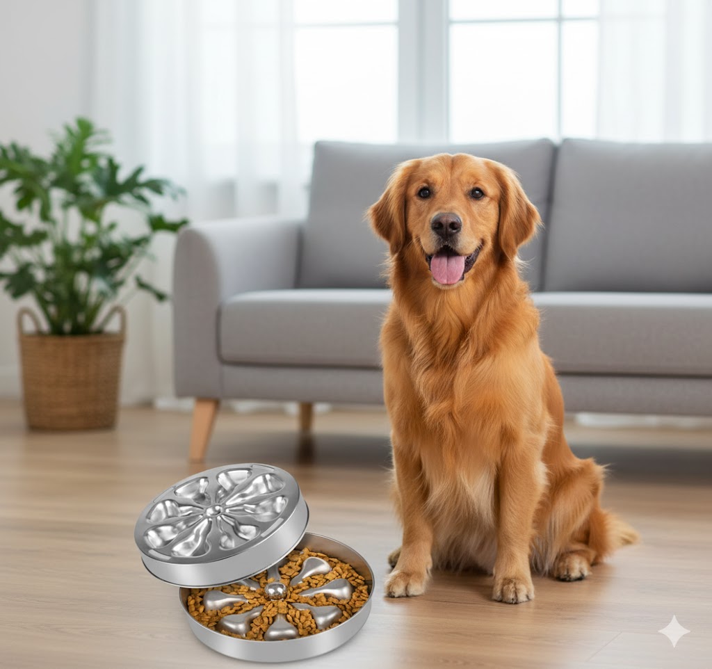 Best Slow Feed Dog Bowls For Healthy, Happy Mealtime, AI-generated editorial image for illustrative purposes.