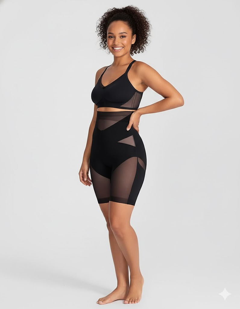 Best Shapewear For Women — Honeylove SuperPower Short with targeted compression zones; seamless under dresses; F54927 theme