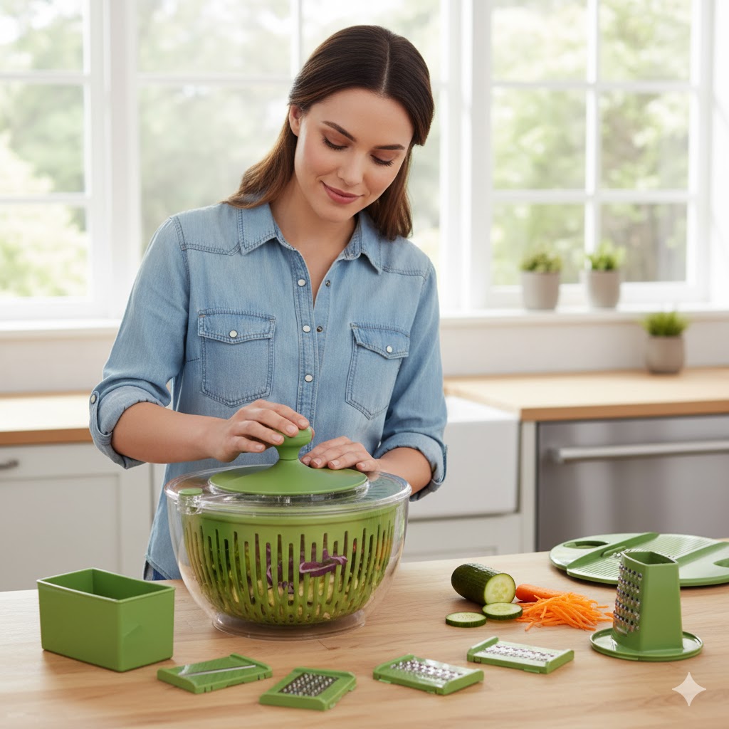 Best Salad Spinners For Crisp Dry Greens, AI-generated editorial image for illustrative purposes.