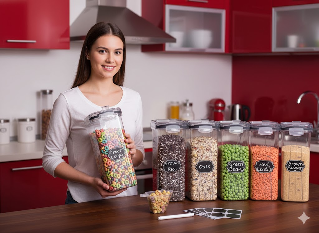 Best Airtight Food Storage Containers, AI-generated editorial image for illustrative purposes.