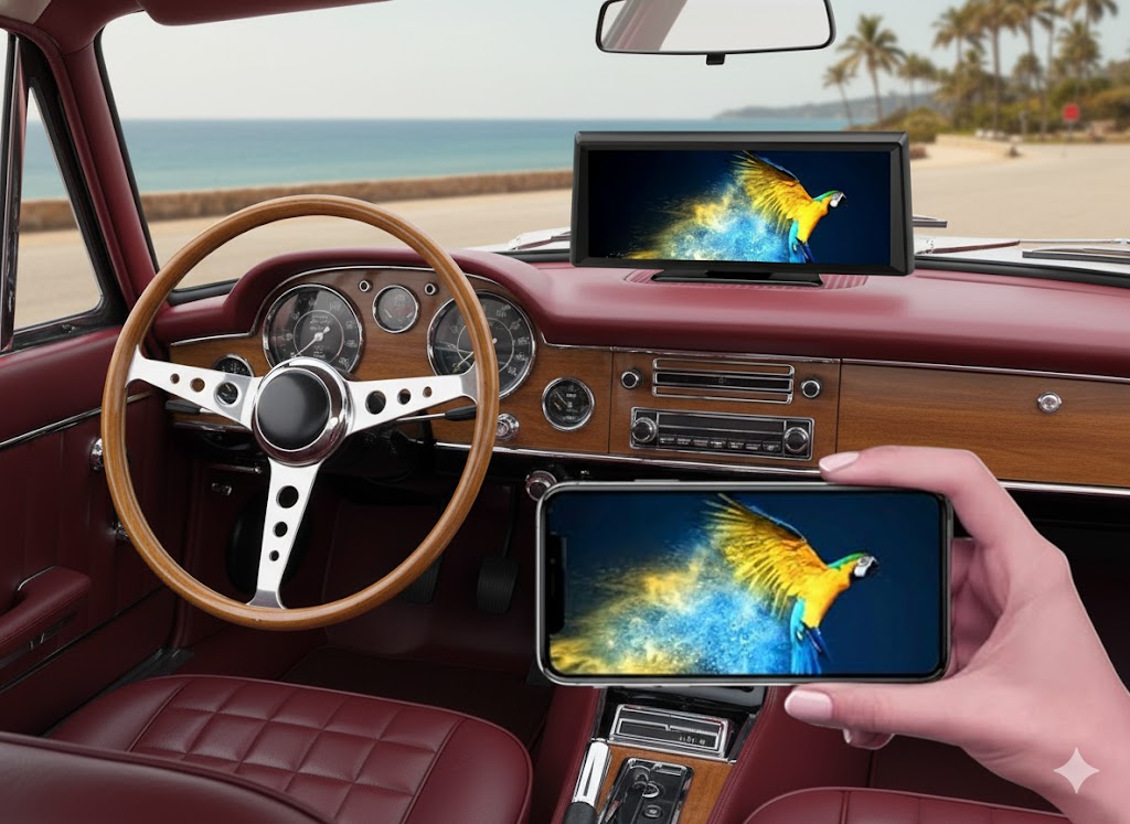 Best Portable Wireless CarPlay Screens For Easy Setup, AI-generated editorial image for illustrative purposes.