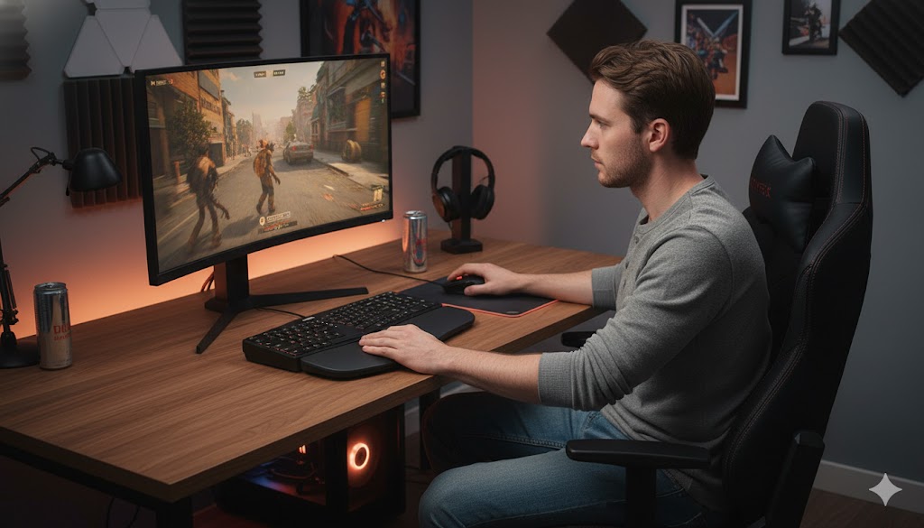 Best Ergonomic Keyboards For Long Work Hours,AI-generated editorial image for illustrative purposes.