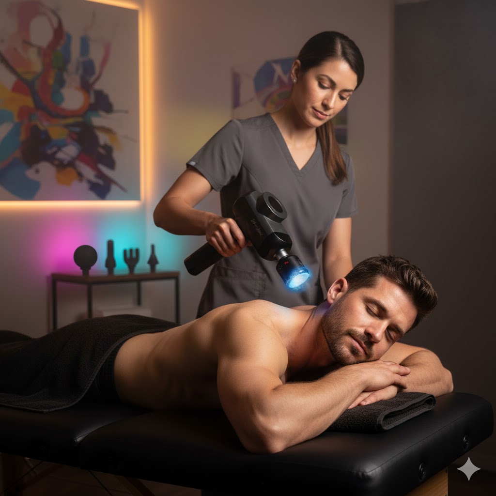 Best Massage Guns For Relaxation & Recovery, AI-generated editorial image for illustrative purposes.