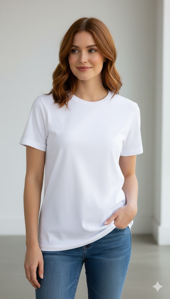 Best White T-Shirts for Women,AI-generated editorial image for illustrative purposes.