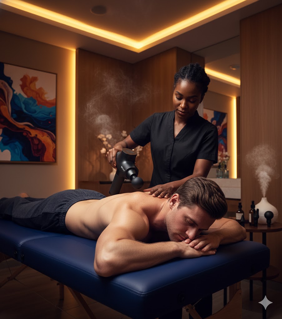 Best Massage Guns For Relaxation & Recovery, AI-generated editorial image for illustrative purposes.