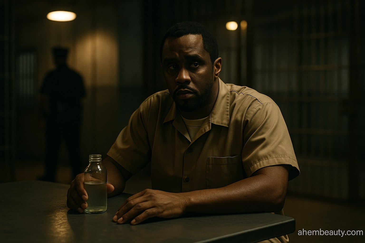 Diddy Caught Drinking Moonshine in Prison, , AI-generated editorial image for illustrative purposes.