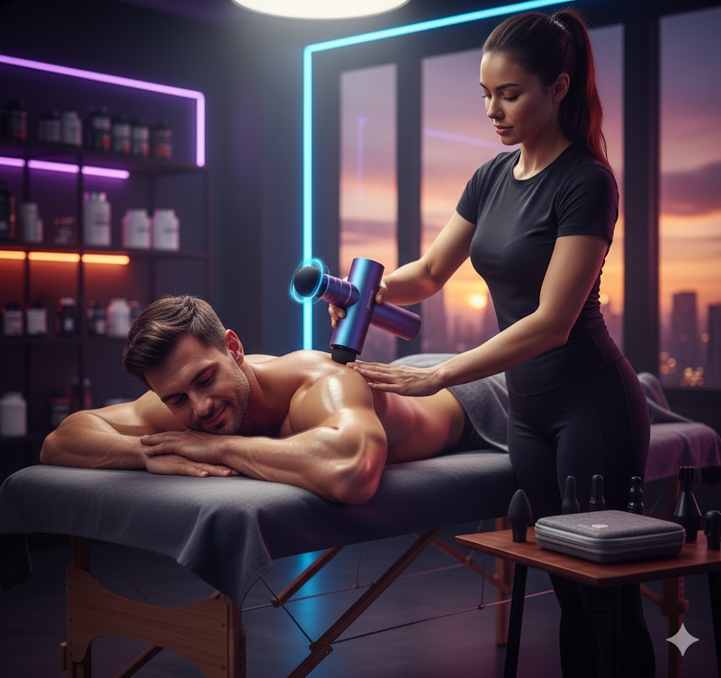Best Massage Guns For Relaxation & Recovery, AI-generated editorial image for illustrative purposes.