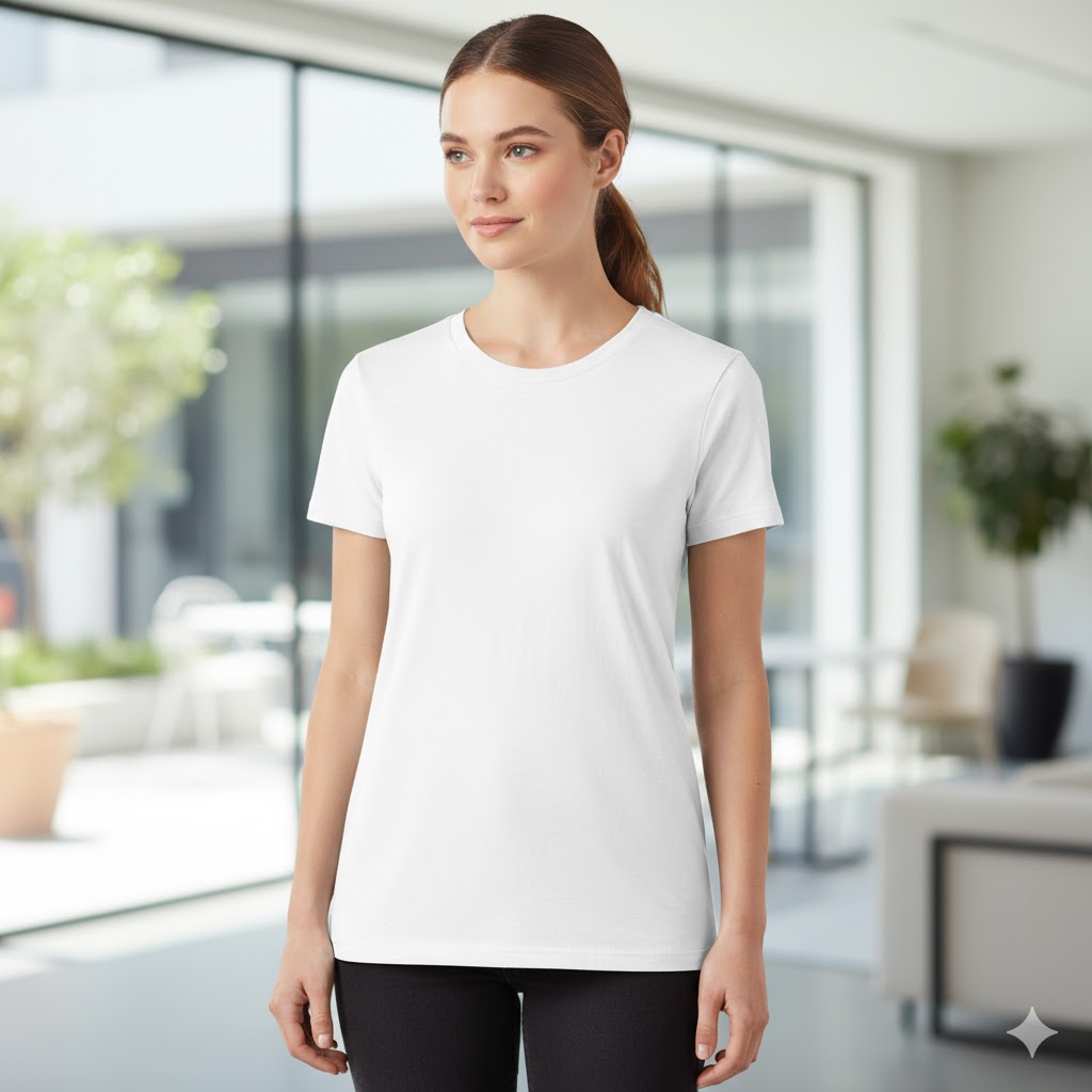 Best White T-Shirts for Women,AI-generated editorial image for illustrative purposes.