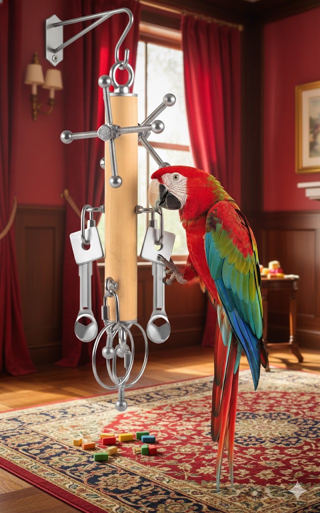 Best Parrot Toys To Keep Your Bird Happy, AI-generated editorial image for illustrative purposes.