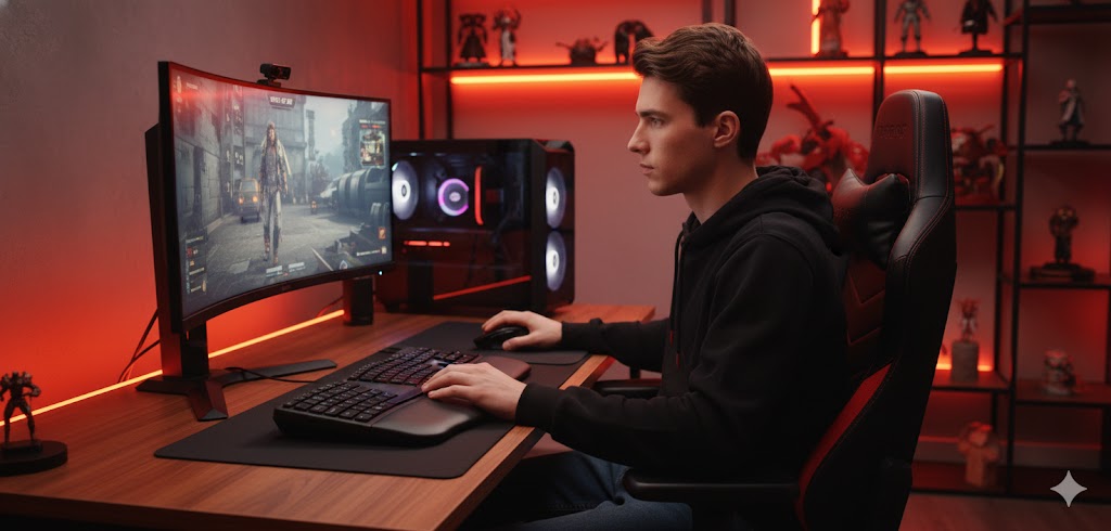 Best Ergonomic Keyboards For Long Work Hours,AI-generated editorial image for illustrative purposes.