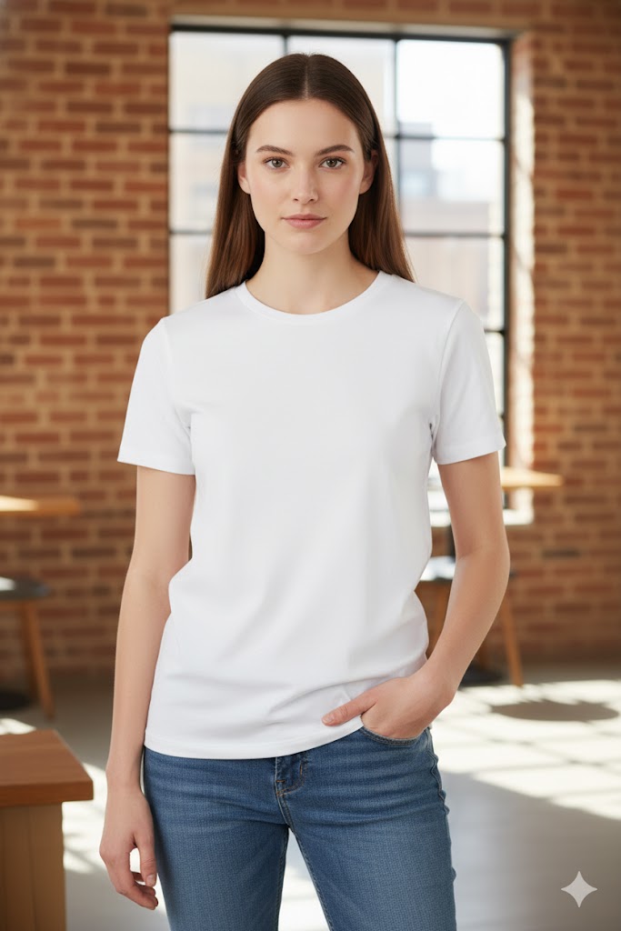 Best White T-Shirts for Women, AI-generated editorial image for illustrative purposes.