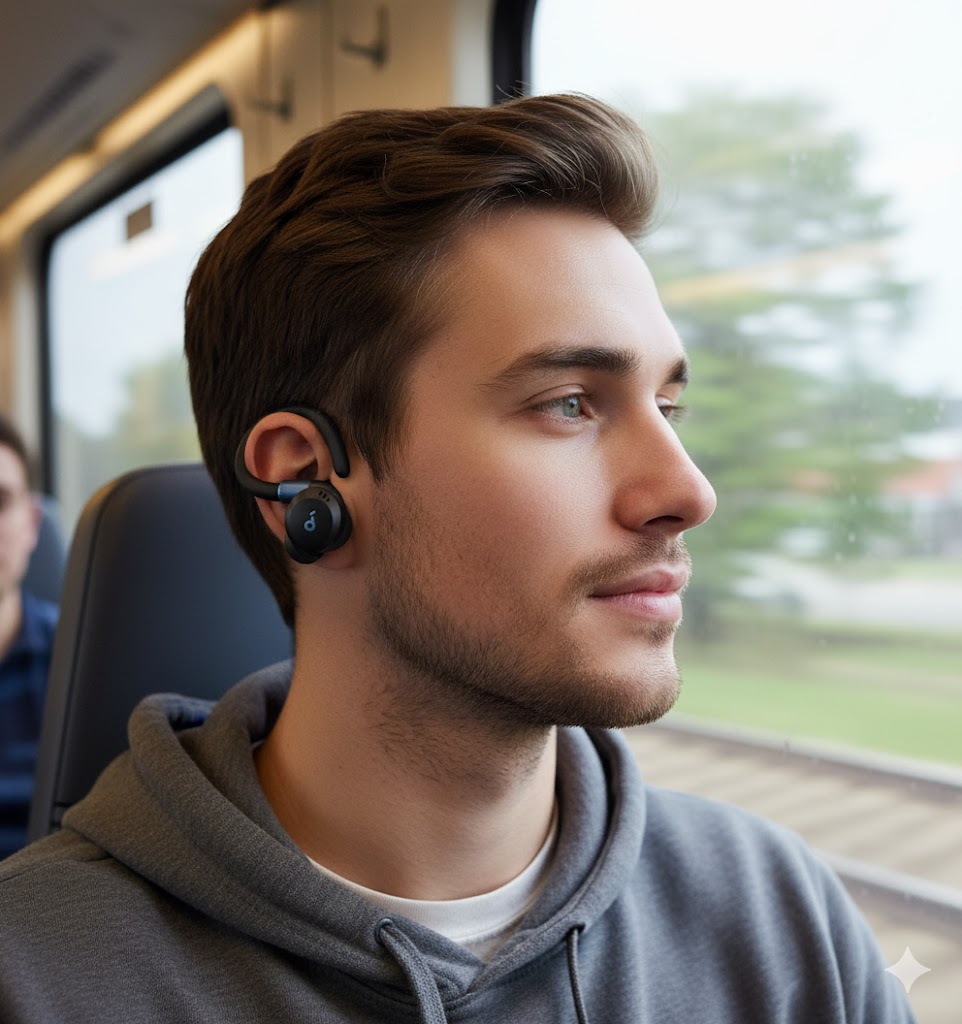   Best Noise Cancelling Earbuds for Travel and Focus, AI-generated editorial image for illustrative purposes.