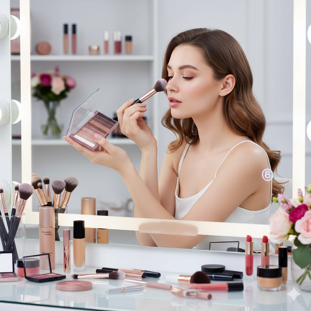 Best Eyeshadow Palettes For Everyday Glam, AI-generated editorial image for illustrative purposes.