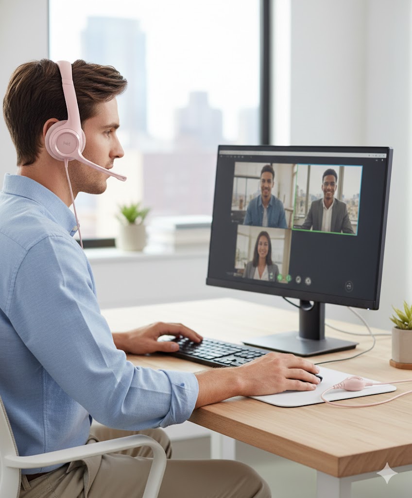 Best Headphones With Mic For Clear Voice & Video Calls, AI-generated editorial image for illustrative purposes.