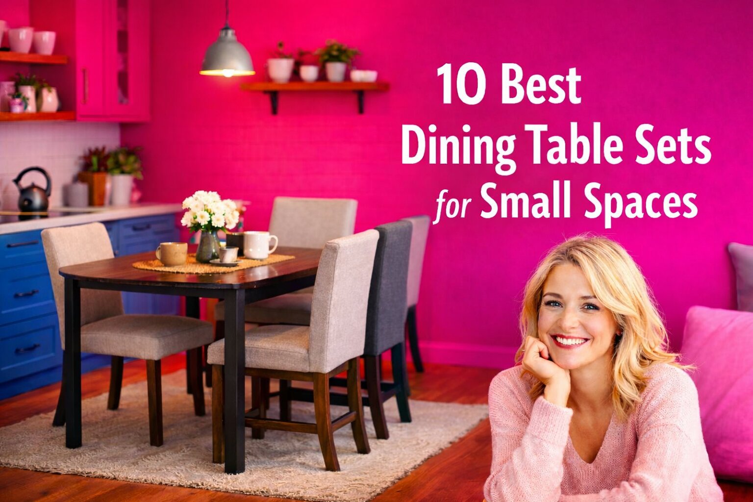 Best Dining Table Sets for Small Spaces, AI-generated editorial image for illustrative purposes. Compact modern dining table set designed for apartments and small homes across United States, United Kingdom, and Canada.