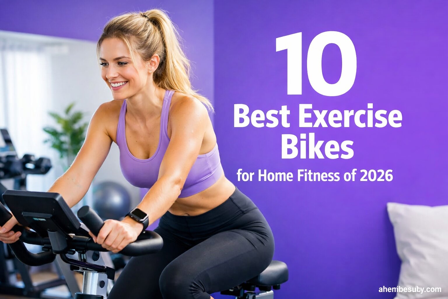 Best Exercise Bikes for Home Fitness, AI-generated editorial image for illustrative purposes. Modern indoor exercise bike in a bright home gym environment supporting cardio endurance, weight management, heart health, and safe low-impact cycling for long-term fitness improvement.