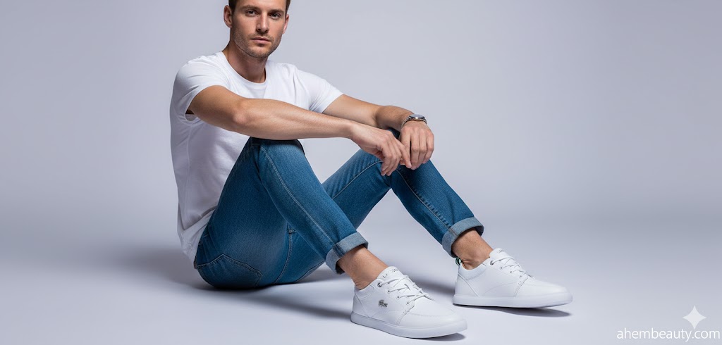 Best White Sneakers For Men, AI-generated editorial image for illustrative purposes.