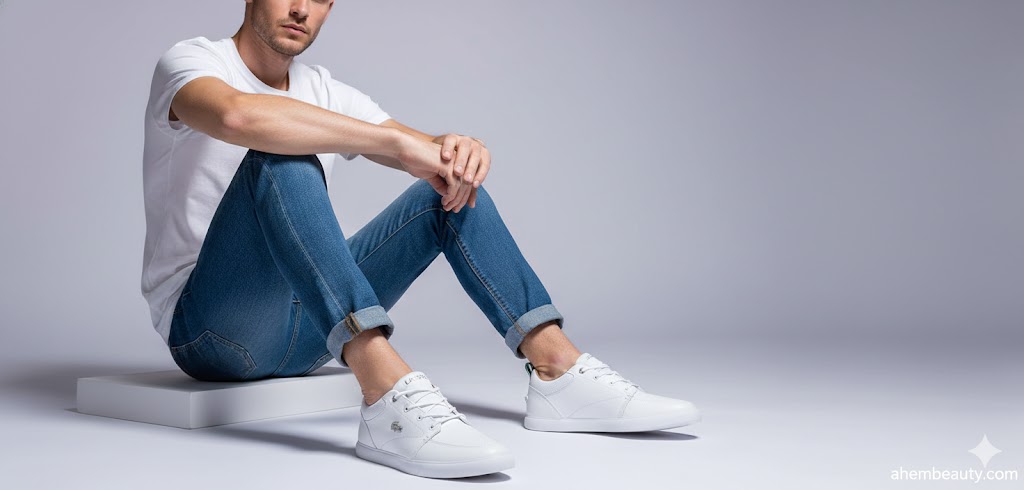 Best White Sneakers For Men,AI-generated editorial image for illustrative purposes.