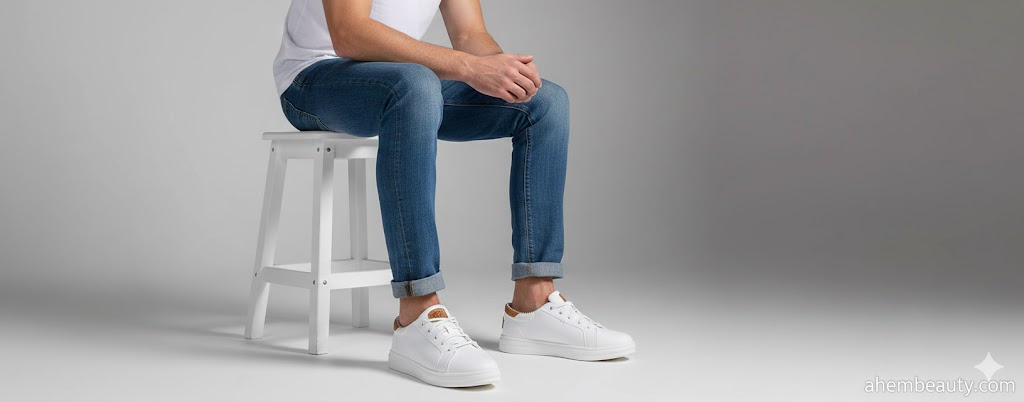 Best White Sneakers For Men,AI-generated editorial image for illustrative purposes.