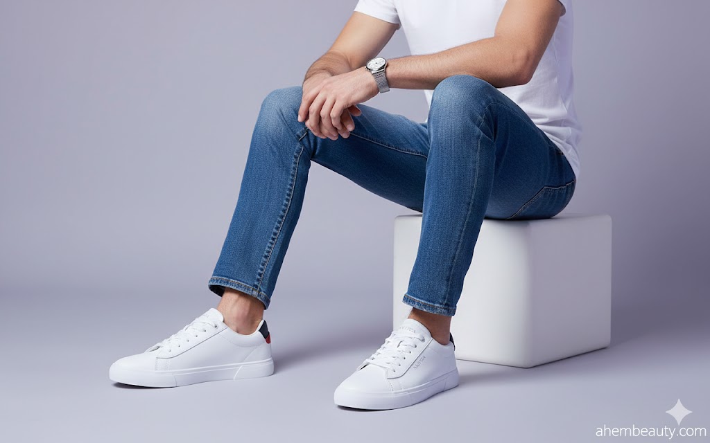 Best White Sneakers For Men,AI-generated editorial image for illustrative purposes.