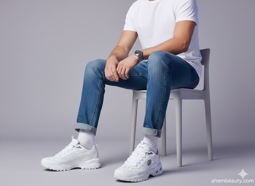 Best White Sneakers For Men,AI-generated editorial image for illustrative purposes.
