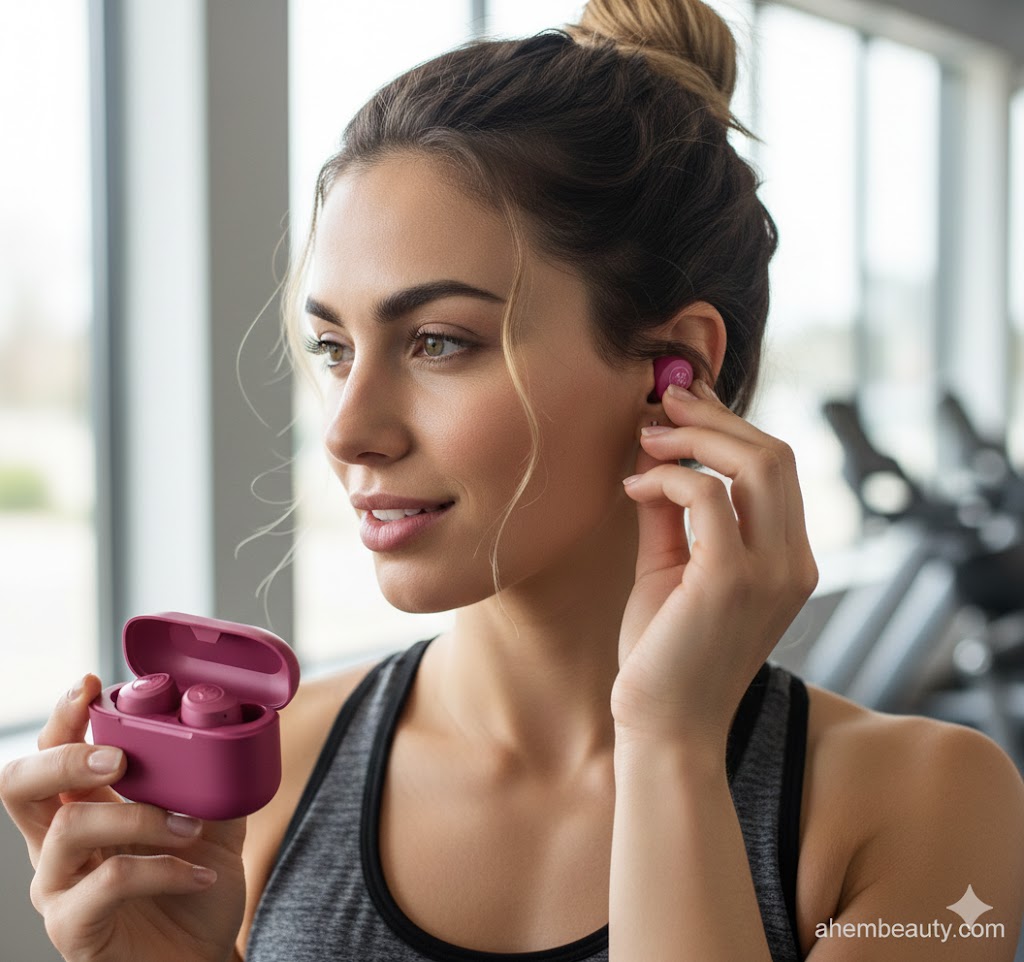 Best Durable Earbuds Under 50 Dollars, AI-generated editorial image for illustrative purposes. Compact in-ear wireless earbuds concept with pocket-friendly charging case, stable daily Bluetooth connection, and lightweight design for commuting and everyday carry.