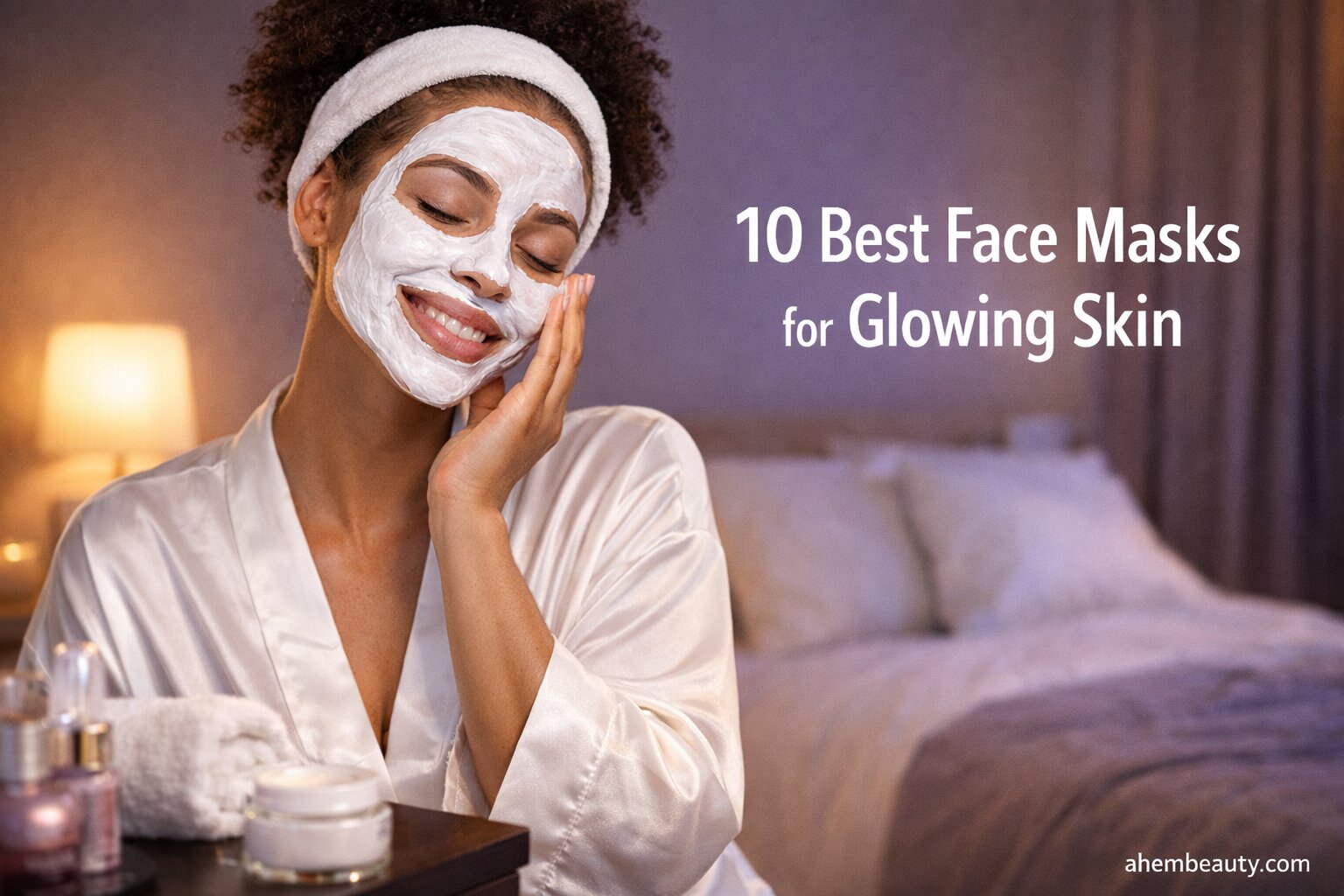 Best Face Masks for Glowing Skin, AI-generated editorial image for illustrative purposes showing facial skincare masks, hydration-focused treatments, brightening beauty care, and glow-supporting ingredients popular across the United States, United Kingdom, and Canada.