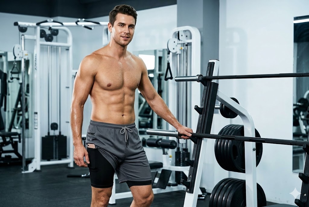 Best Gym Shorts for Men, AI-generated editorial image for illustrative purposes.