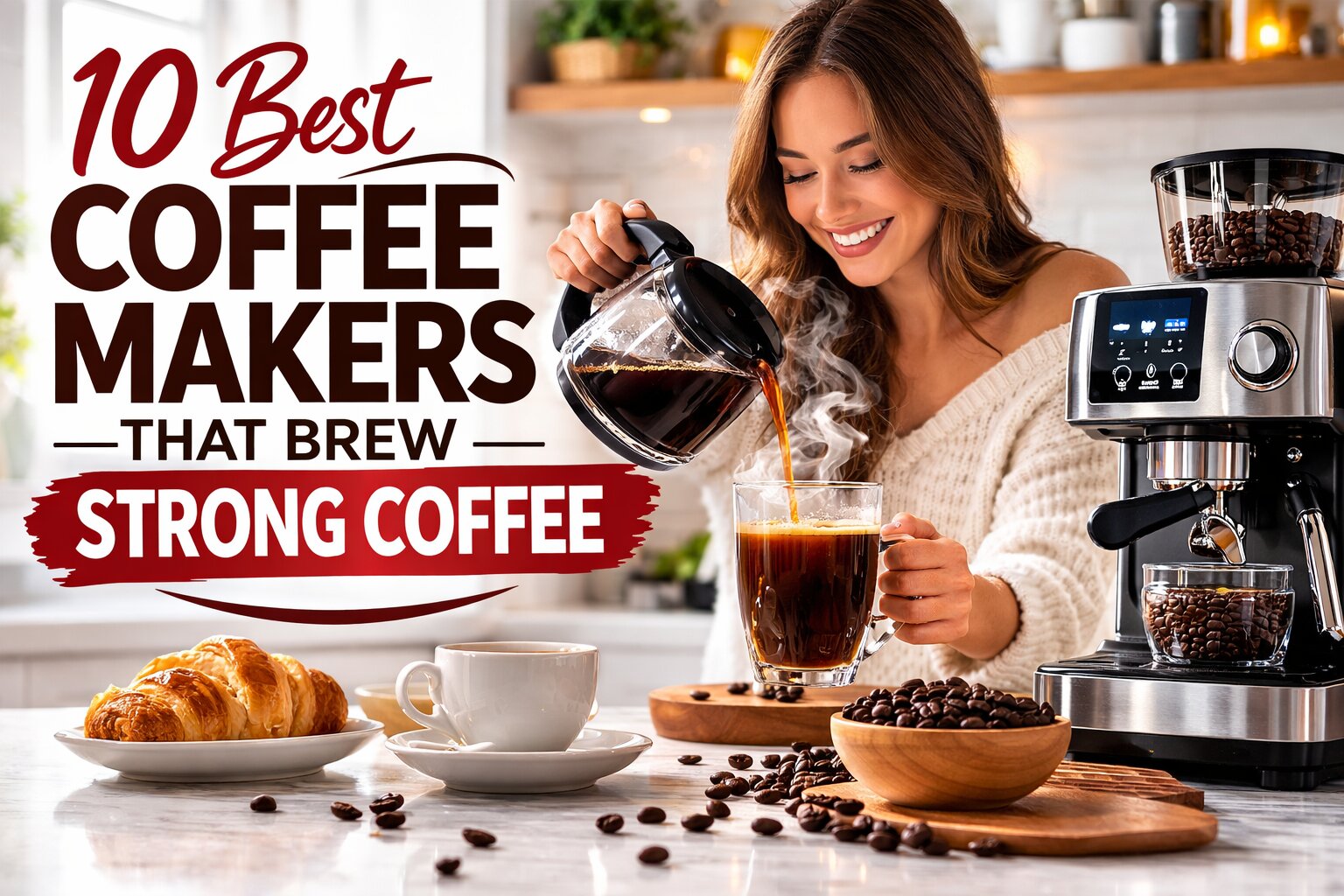 Best Coffee Makers That Brew Strong Coffee, AI-generated editorial image for illustrative purposes.